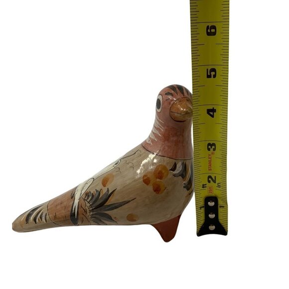 Tonala Mexican Bird Folk Art Pottery Pheasant Design Vintage Hand Painted - Picture 3 of 16